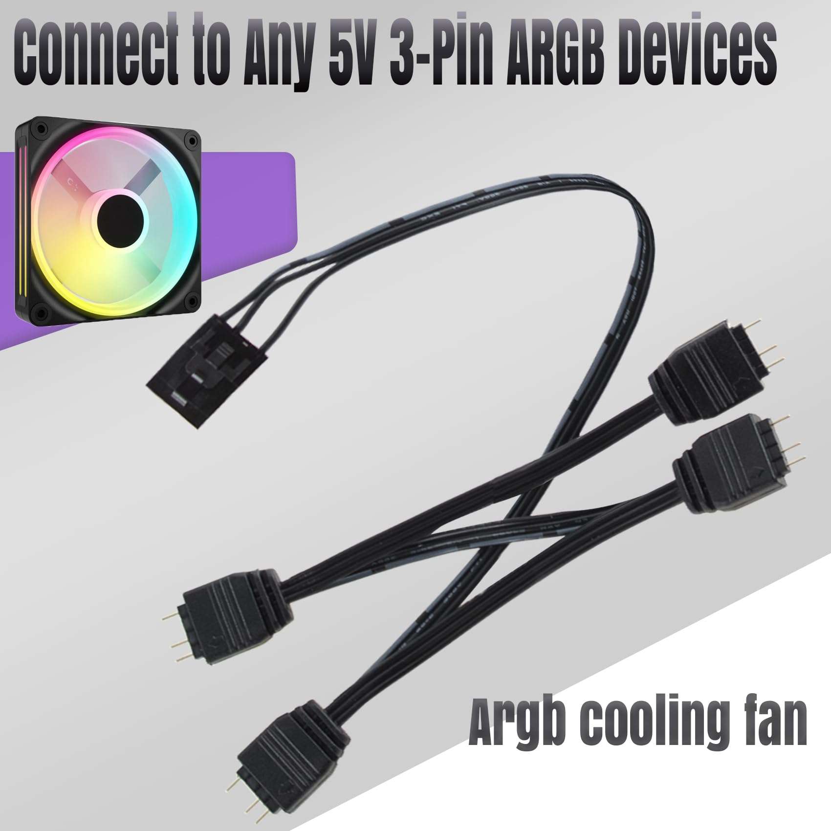 GBAuto 4 Pin RGB Adapter for Corsair RGB HUB, Lighting Node CORE, Commander CORE and iCUE Commander CORE XT, 1 to 4 ARGB Connect to Any 5V 3 Pin ARGB Devices 4
