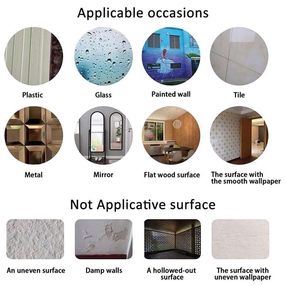 CREATCABIN 2Pcs Halloween Mirror Wall Stickers Removable Acrylic DIY Mirror Decal 3D Mirror Palm Hand Wall Art Decor Self Adhesive Decorative Mirror for Home Room Bathroom Wall Cabinet Black 8x6Inch 6