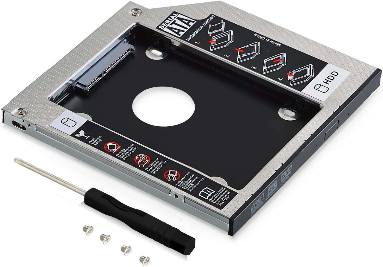 Wefly SATA 22 Pin HDD HD Hard Disk Drive Caddy Case for 9.5 mm Universal Laptop CD/DVD-ROM Optical Bay
