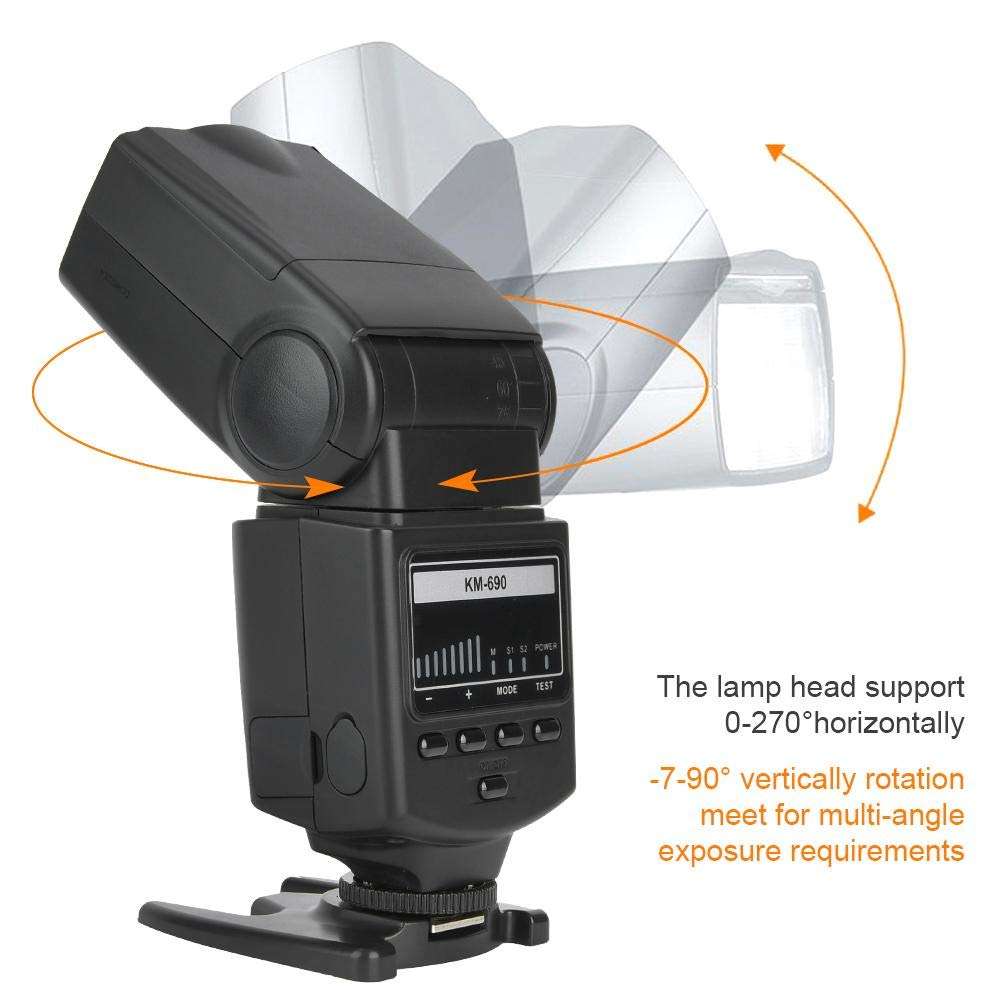 Flash Speedlite, GN60 LED Wireless S1 S2 Flash Mode Automatic Manual Zoom Triggering 1/8000s HSS, E-TTL On-Camera External Flash Light for Canon for Nikon SLR Camera 3