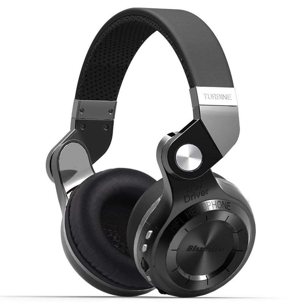 Bluedio T2 Plus Turbine Wireless Bluetooth Headphones with Mic/Micro SD Card Slot/FM Radio (Black) 1
