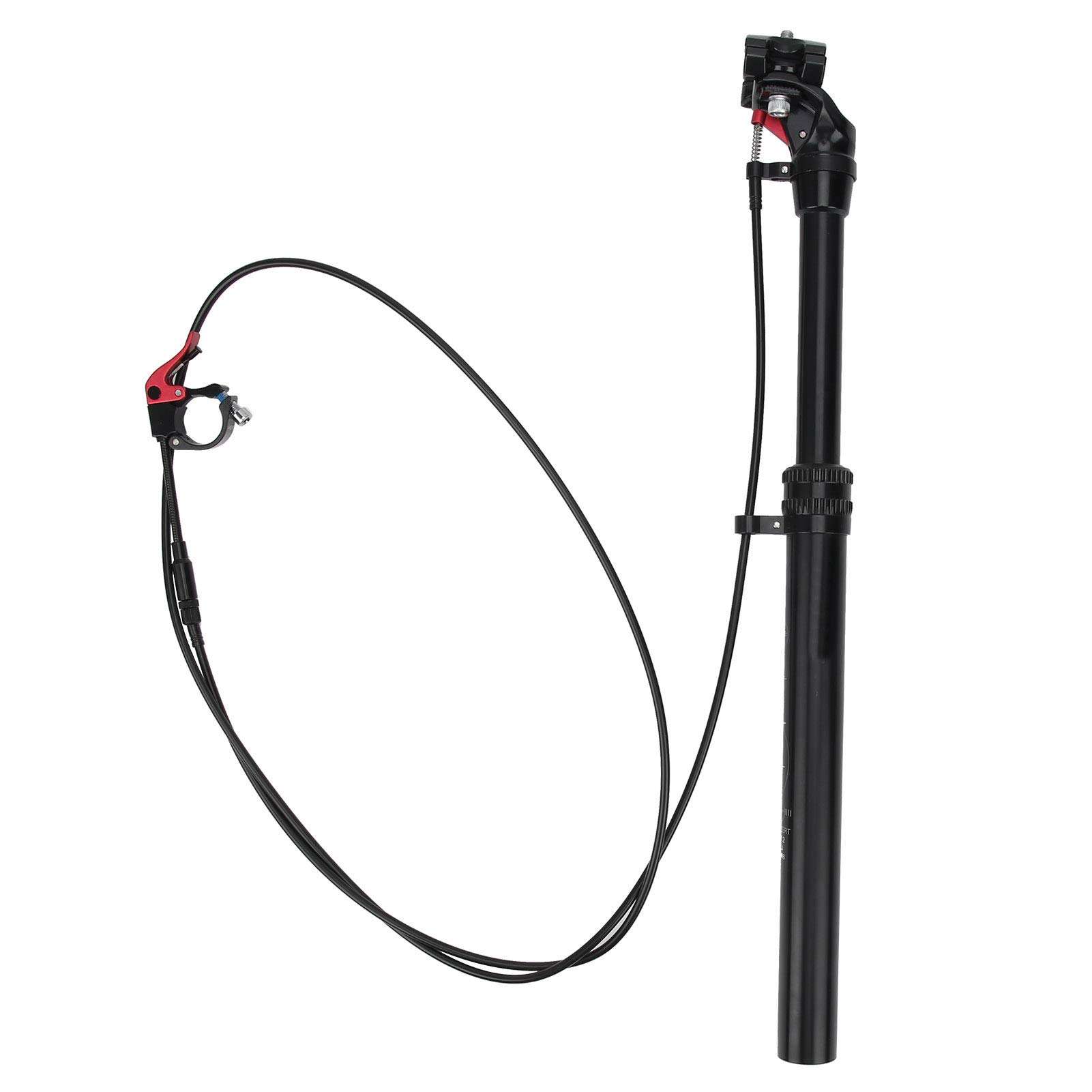 VGEBY Cycling Seatpost, 27.2mm/31.6mm Adjustable Aluminum Alloy Seatpost Mountain Bike Wire Control Seatpost Seat Tube(27.2mm) and Spare Supplies Dropper Post 1