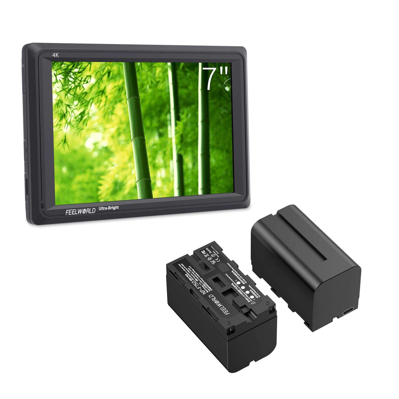 FEELWORLD FW279 Camera Monitor with 2xF750 4400mAh Battery 1