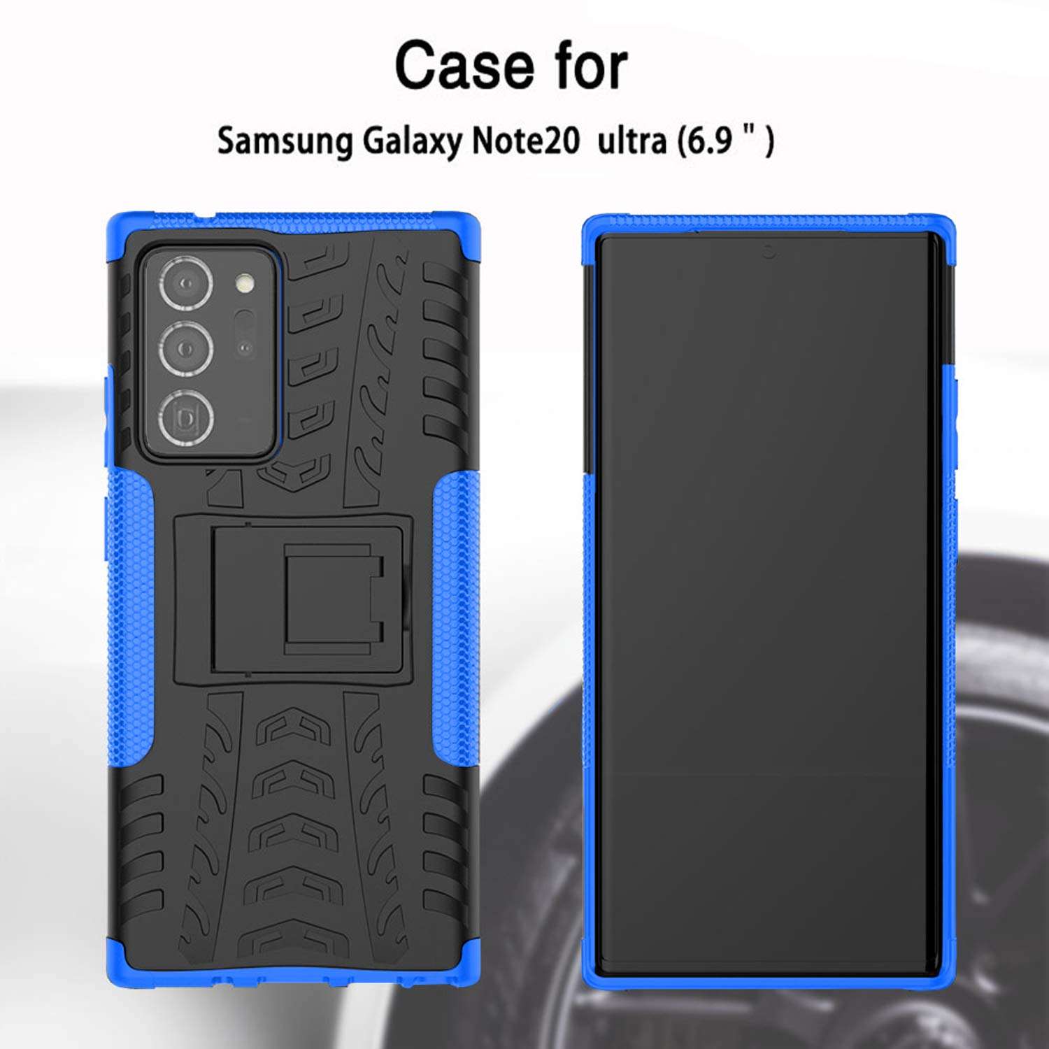 EVB for Samsung Note 20 Ultra Case,Galaxy Note 20 Ultra Case,[Shockproof] Tough Rugged Dual Layer Protective Case with Hybrid Kickstand Cell Phone Cover for Samsung Galaxy Note 20 Ultra 5G (Blue) 4