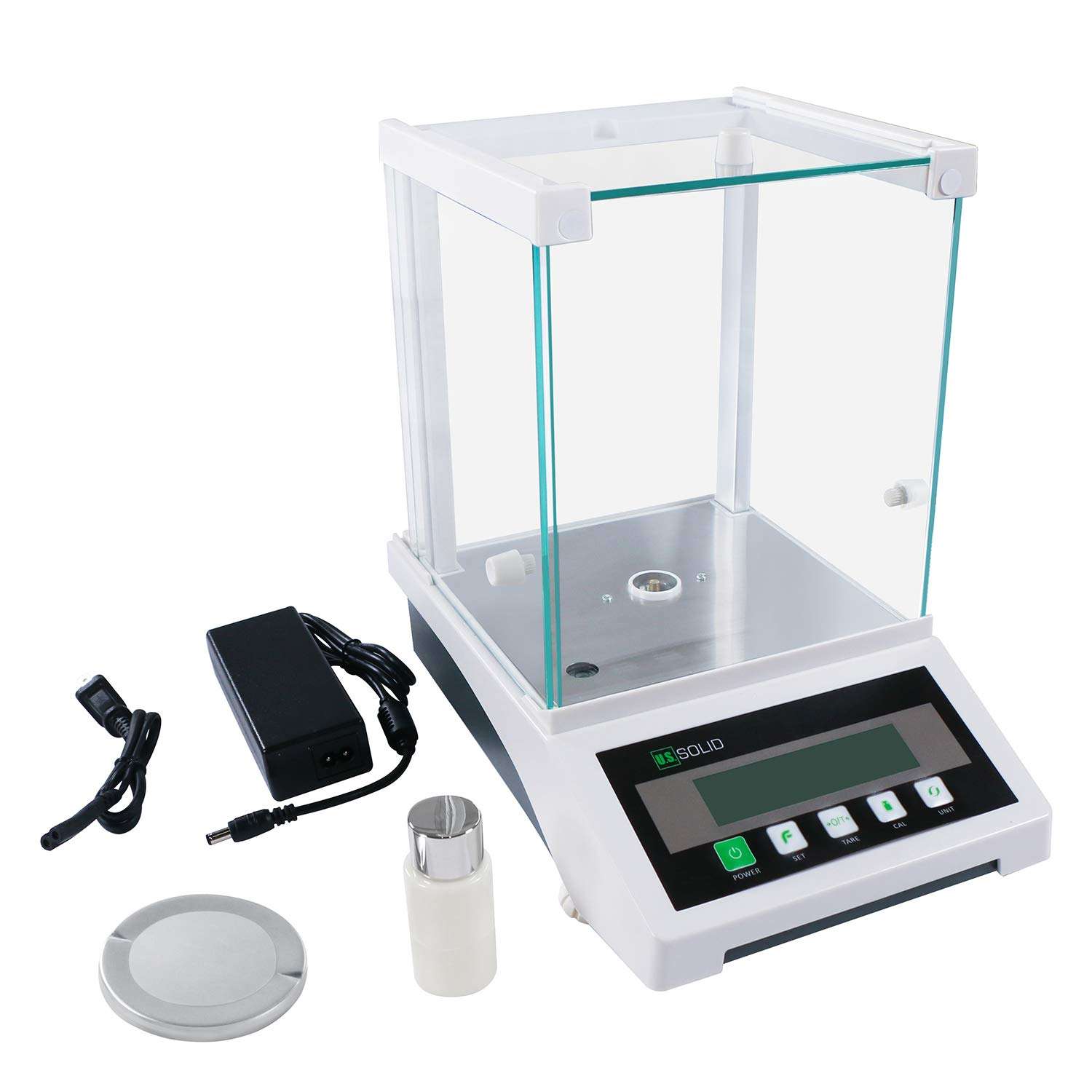 U.S. Solid 0.1 mg Analytical Balance, 220g x 0.1mg, 0.0001g Lab Science Electronic Balance, Electromagnetic Transducer 6