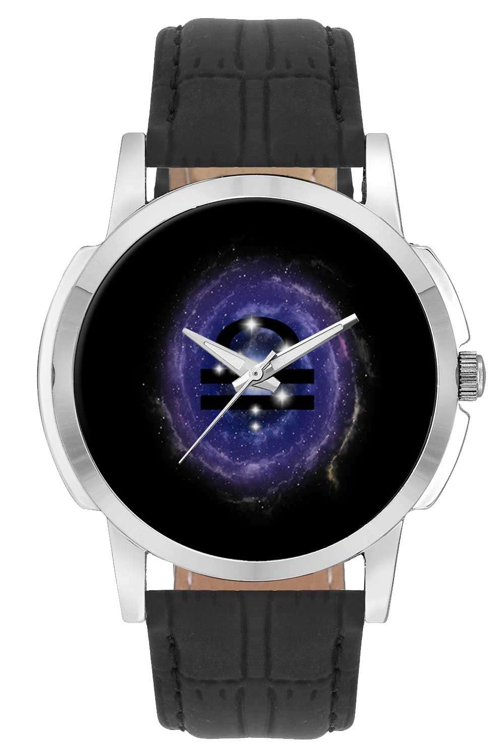 Wrist Watch - Libra Zodiac Minimal Illustration Analog Men's and Boy's Wrist Watch - Unique Analog Quartz Leather Band Wrist Watch by BigOwl