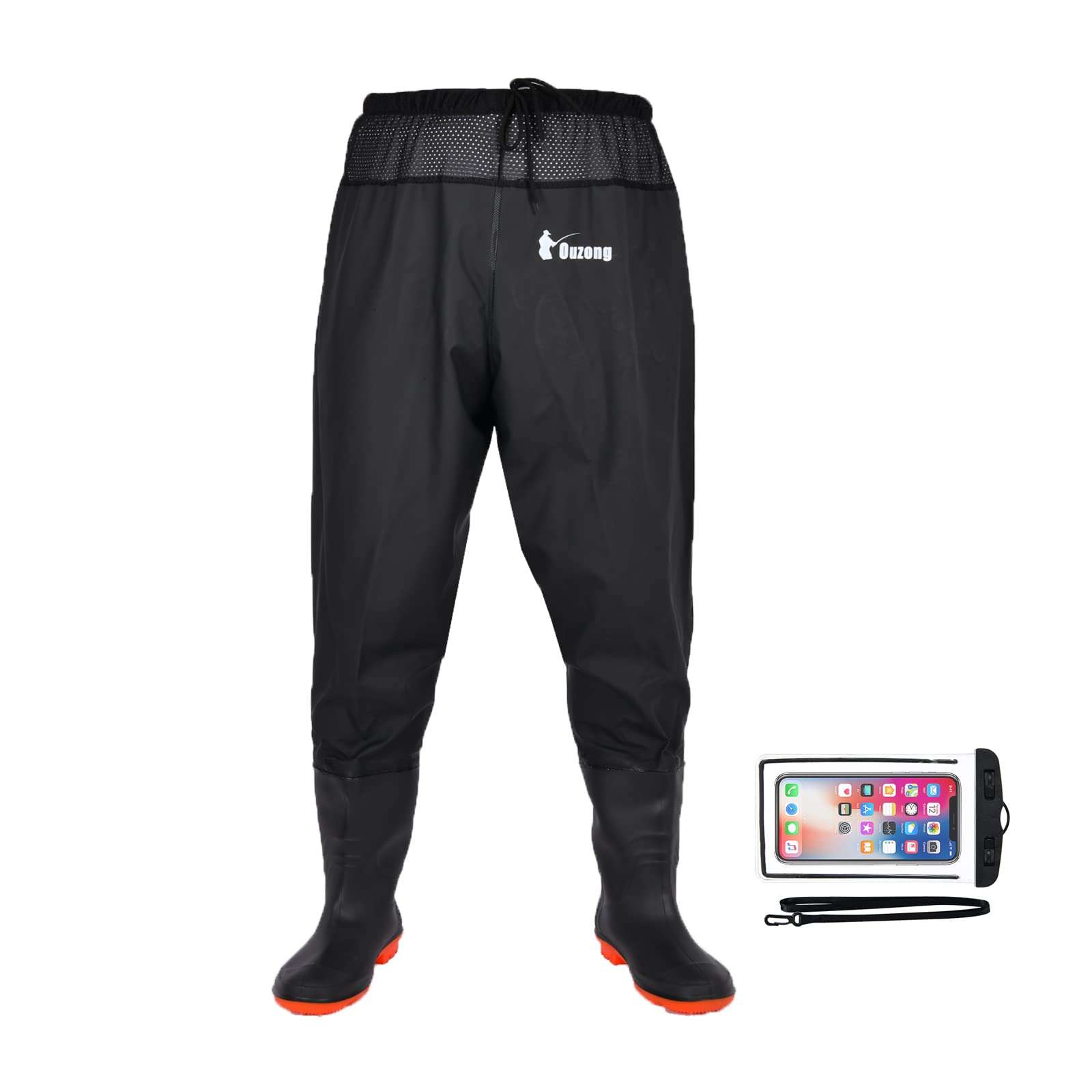 Waist Wader Pants Fishing Waders for Men Women with Boots Waterproof Bootfoot Insulated Wading Pants Waders for Outdoors Hunting Duck (Black, 10) 1