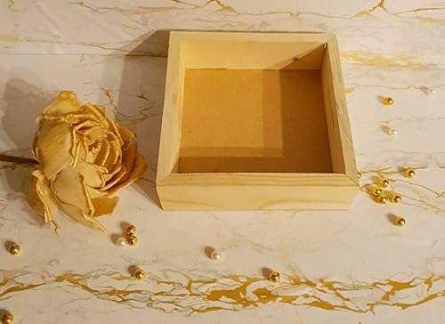 GiftingBestWishes Petite Square Pinewood Tray with MDF Base with Cut Handles (6 * 6 * 2 in) 3