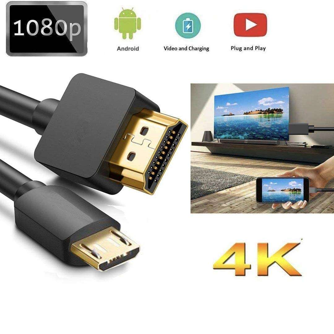 HDMI to Micro USB Cable, 1.5M/ 5ft HDMI Male to Micro USB Male Data Charging Cord Converter Connector Cable 6