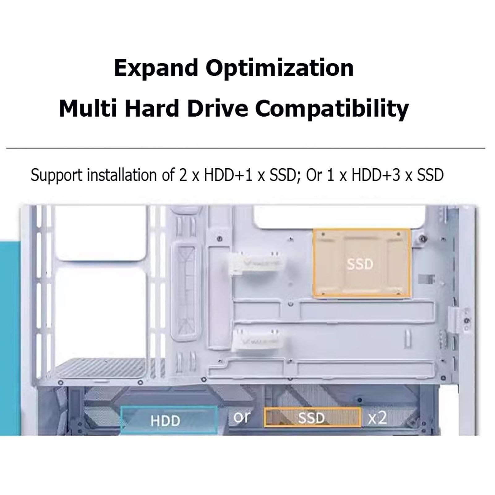 Computer Cases,Mid-Tower PC Gaming Case M-ATX/ATX/ITX - Front I/O USB 3.0 /Type-C Port - 270 ° Panoramic View Tempered Glass Panel - Can Be Customized Privately 6