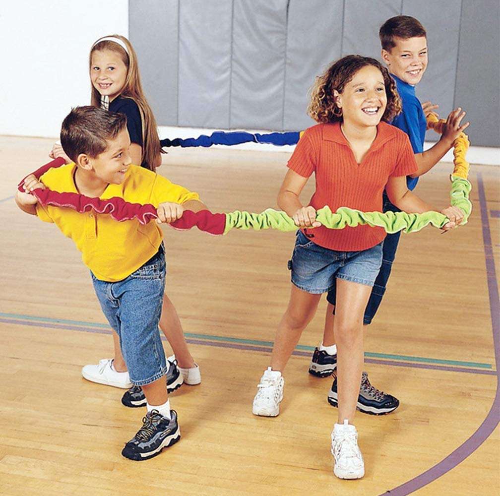 KIKIGOAL 12 Feet Elastic Fleece Cooperative Stretchy Band, Creative Movement Prop for Group Activities 1