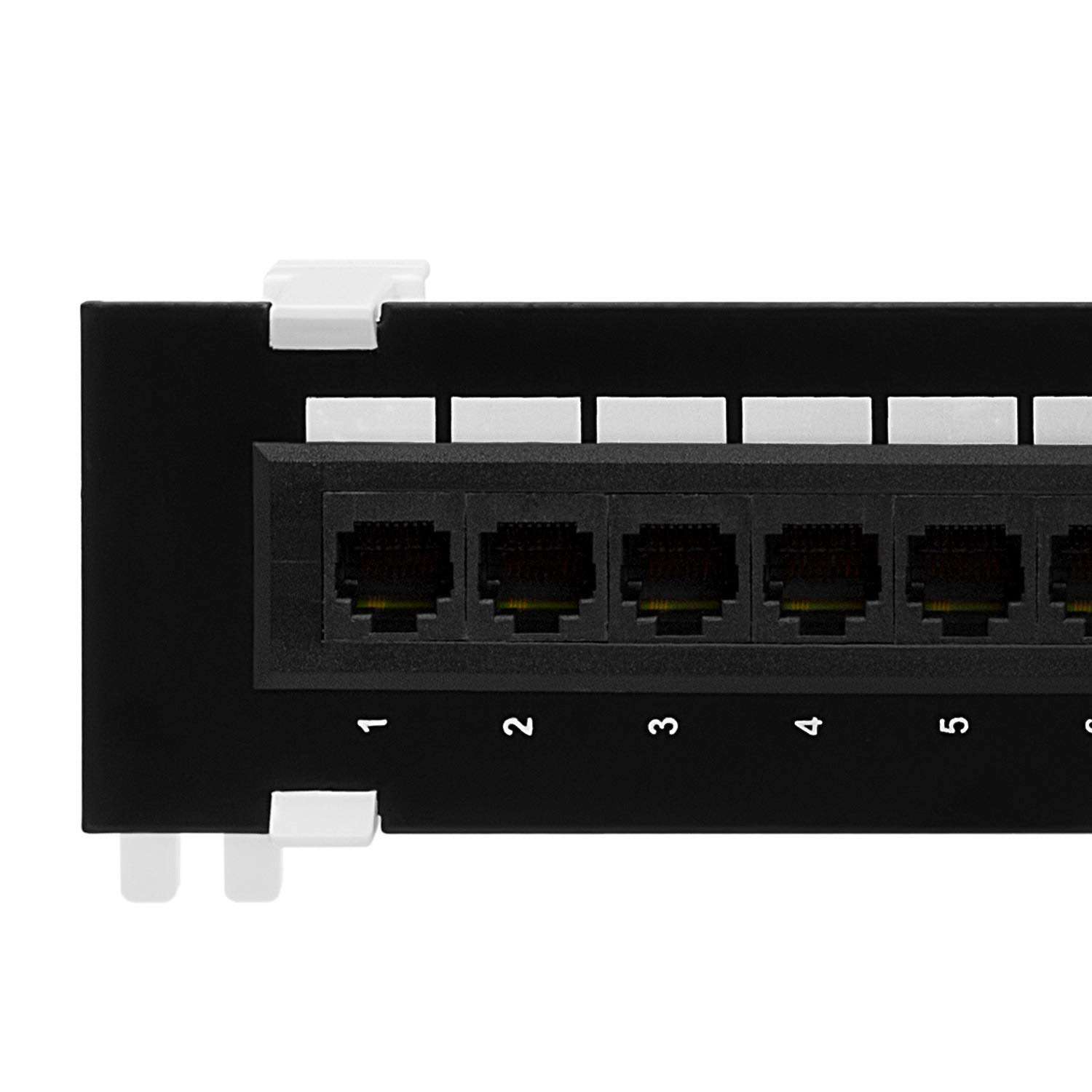 Cmple – 12 Port Cat5e, Cat 5 Vertical Mini Patch Panel Network Wall Mount Punchdown Category 5e Bracket Surface 110 Type (568A/B Compatible) 5