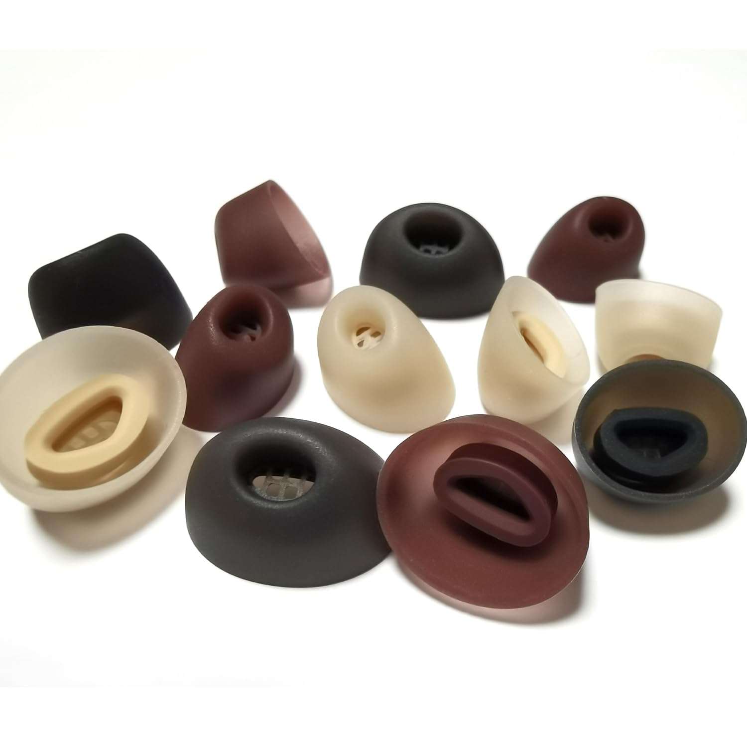 Luckvan Replacement Earbuds Tips for Jabra Elite 10 Silicone Ear Tips Jabra Elite 10 Rubber Tips 4 Pairs, Brown 3