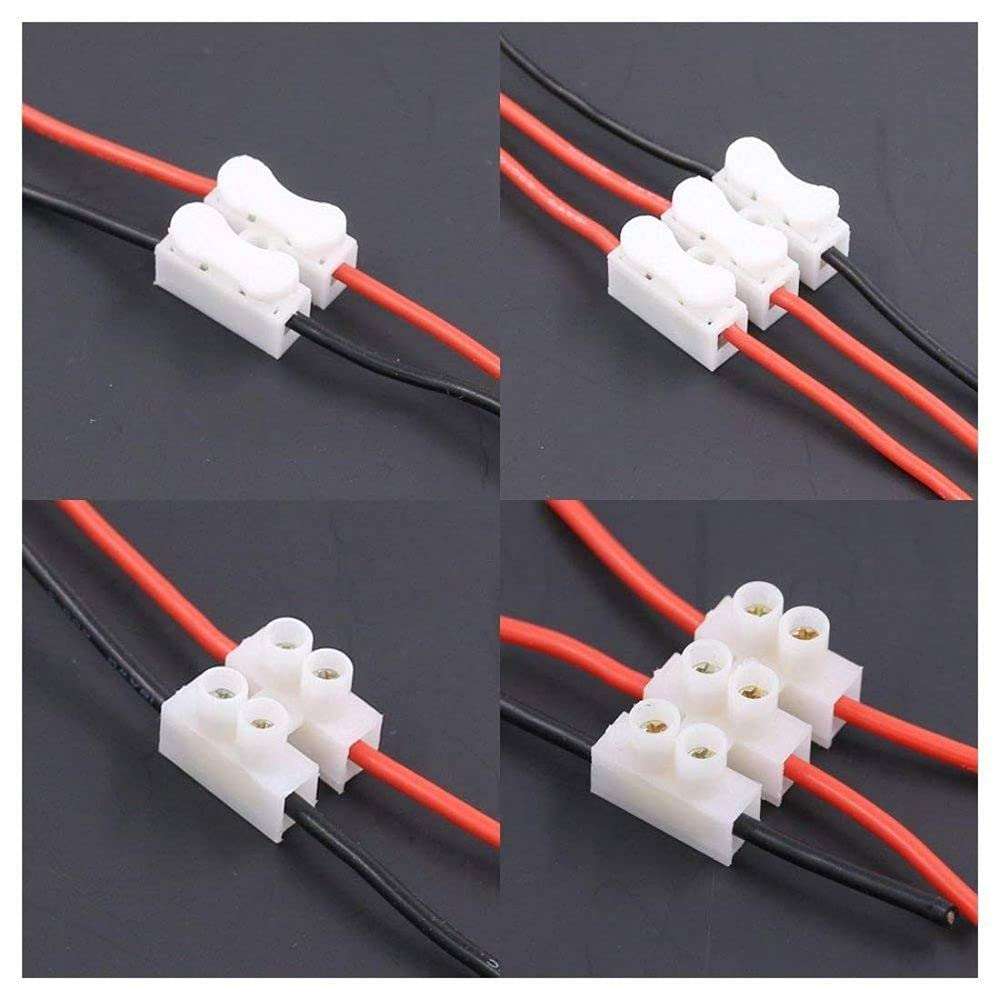 DIY Crafts CT-DIY-HI-20956 CH2/3 Spring Wire Connector Quick Connector Terminal Block Electrical Cable Clamp Terminal Connector LED Strip Light 3