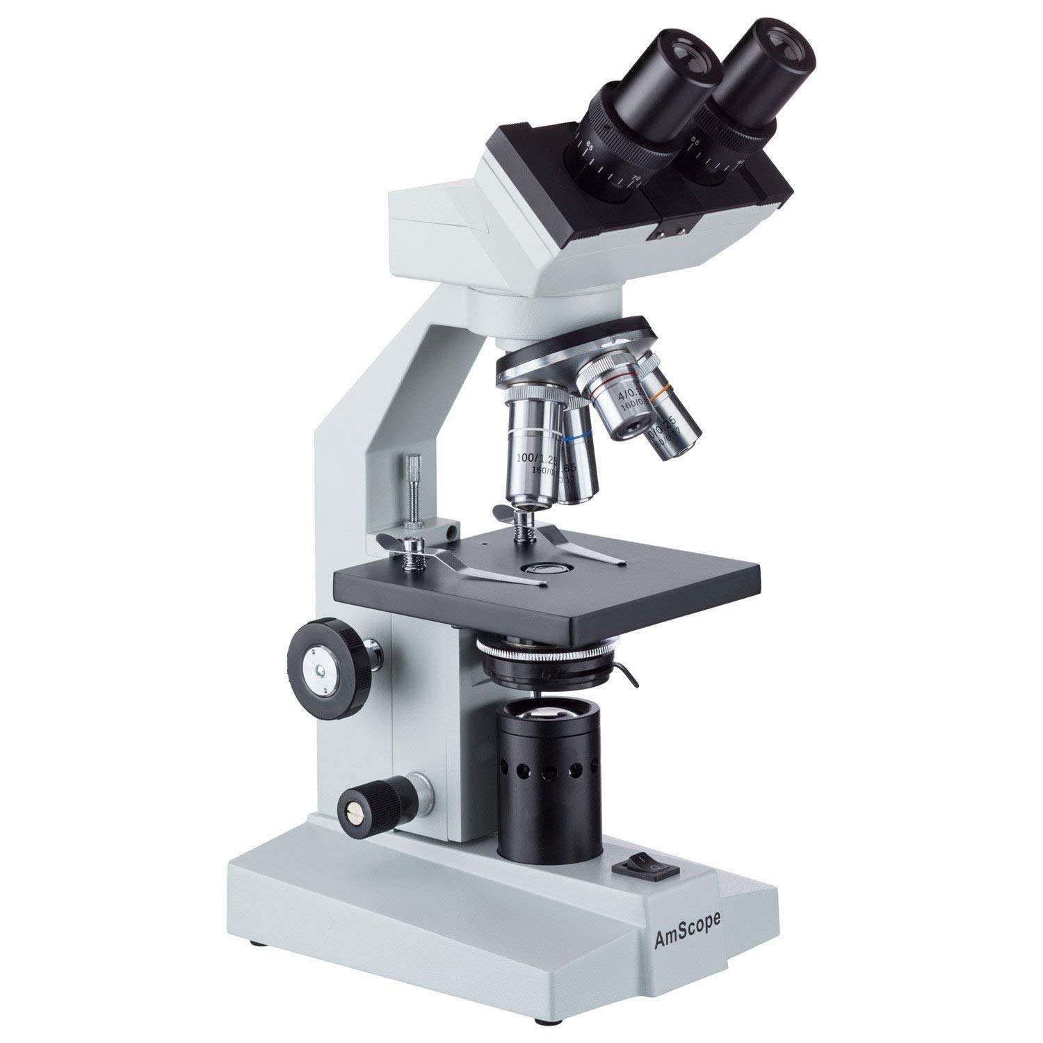 AmScope B100C-SP14-CLS-50P100S-WM Binocular Biological Microscope 40X-2500X with Extensive Slide Preparation Kit and Book 3