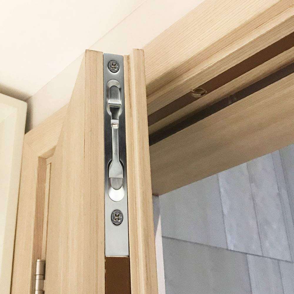 BUZIFU 2 Pack Door Flush Bolt Latch 6 Inch, Stainless Steel, Silver, Modern Style, Residential Doors 6