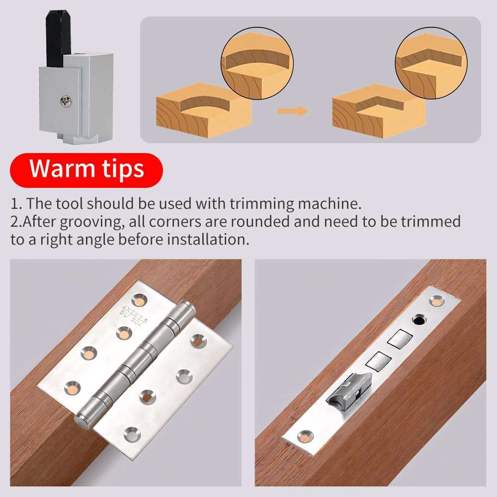 BAUSATZ Door Hinge Jig Woodworking Hole Opener Positioning Door Lock Jig Alloy Hole Opener Door Hinge Tool Door Installation Locator Door Jig Hinge Guide Hole Opener Template Door Hanging Tools 6