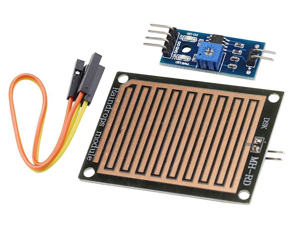 VKLSVAN 6PCS Rain Water Sensor Rainwater Module Rain Drops Detection Moisture Monitor Sensor 3.3V-5V LM393 Weather Humidity Module for Arduino 4