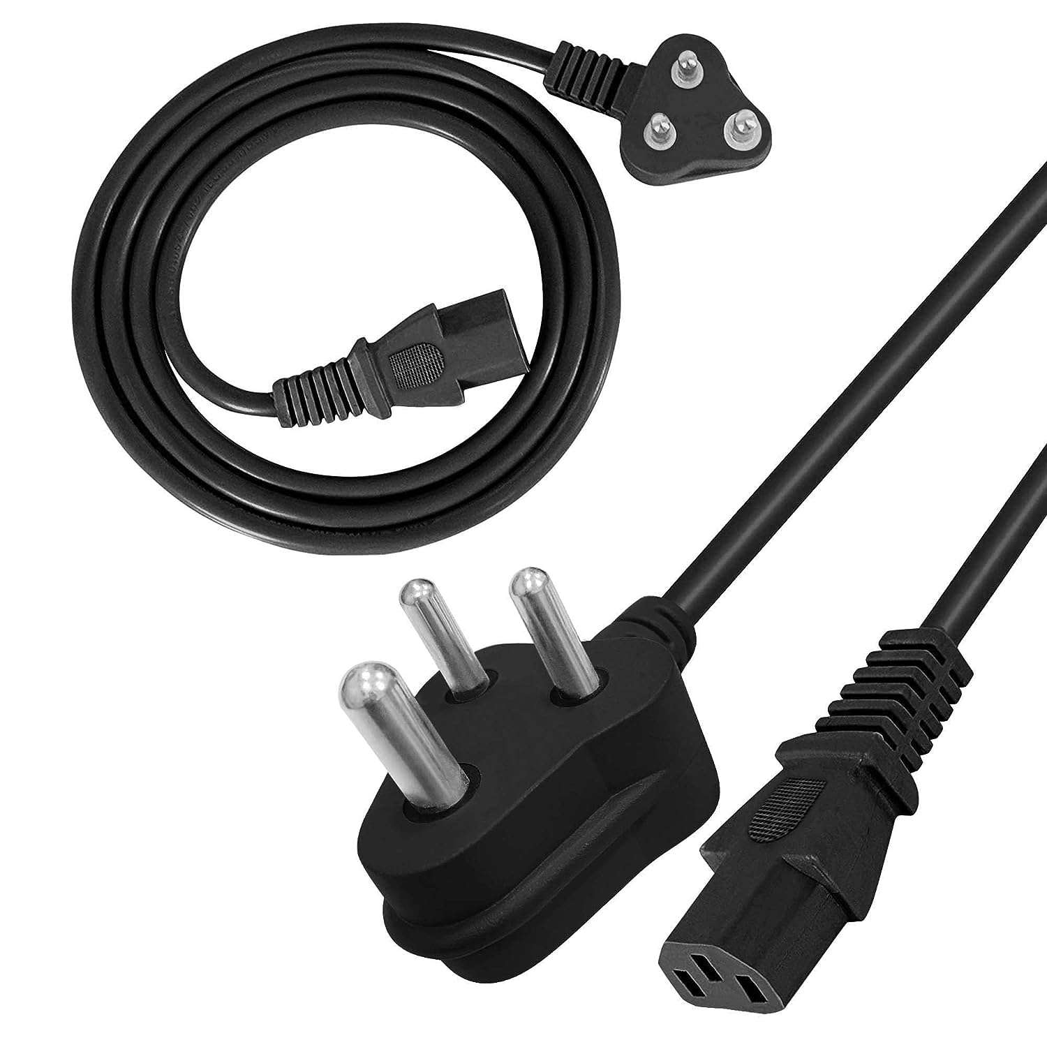 OKDEAL 1 Year Warranty Power Cable Cord for Physiotherapy Machine/PC Desktop/Monitor/Printer IEC Mains Kettle Lead - 1.5 Meter 3 Pin Black Electrical Wire 5