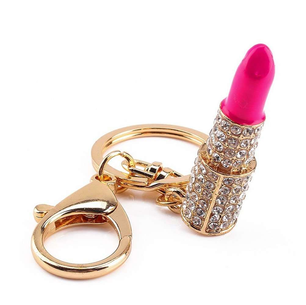 QTMY Cute Mini Lipstick Keychain for Women,Keyring Bag Charm Pendant for Girl Woman Lady 1