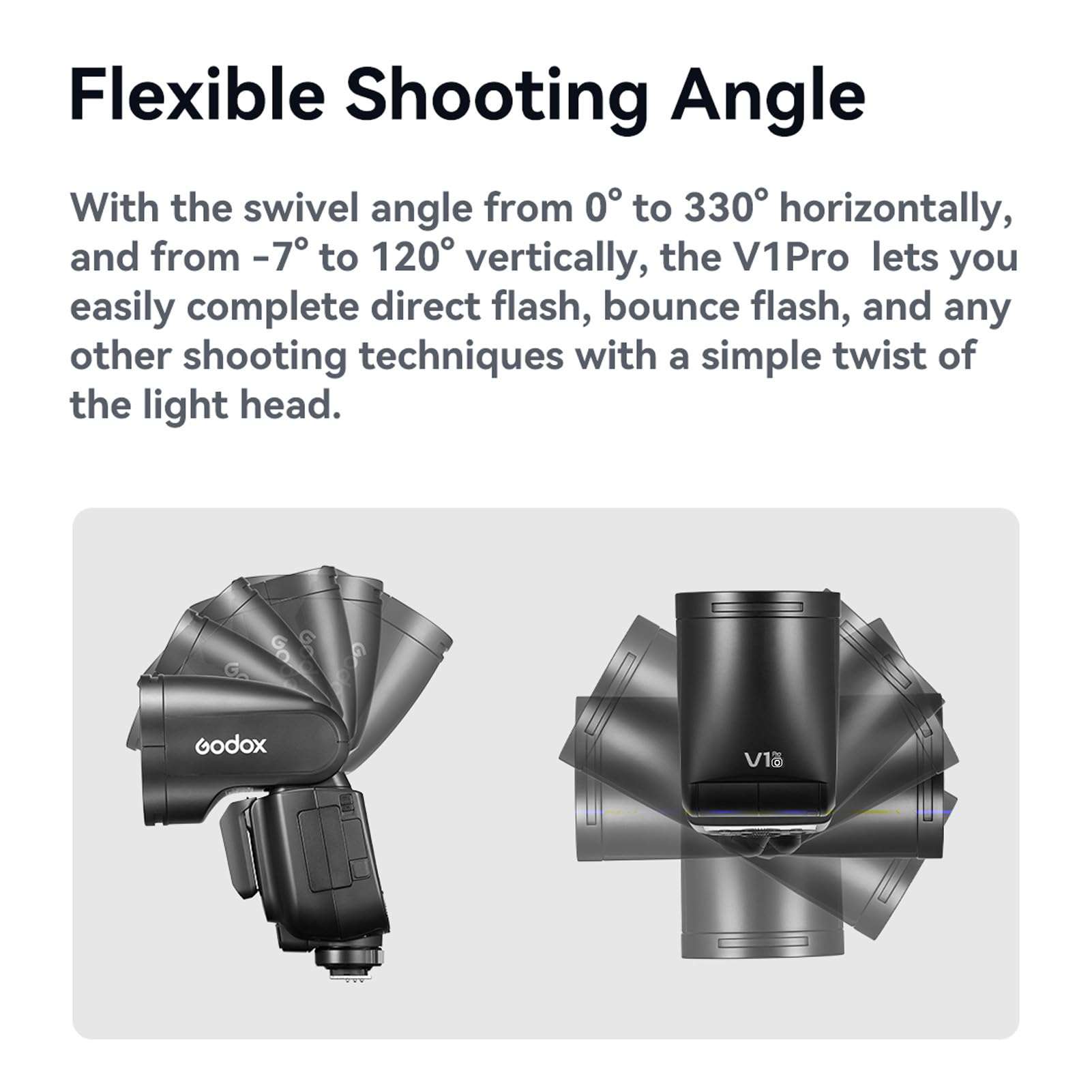 GODOX V1 PRO O 2.4G Wireless Camera Flash 1/8000s HSS 1.3s Recycle Time with M/TTL Flash Mode with Power Supply Port & Detachable Sub Flash Speedlite Compatible with OM System Cameras 3
