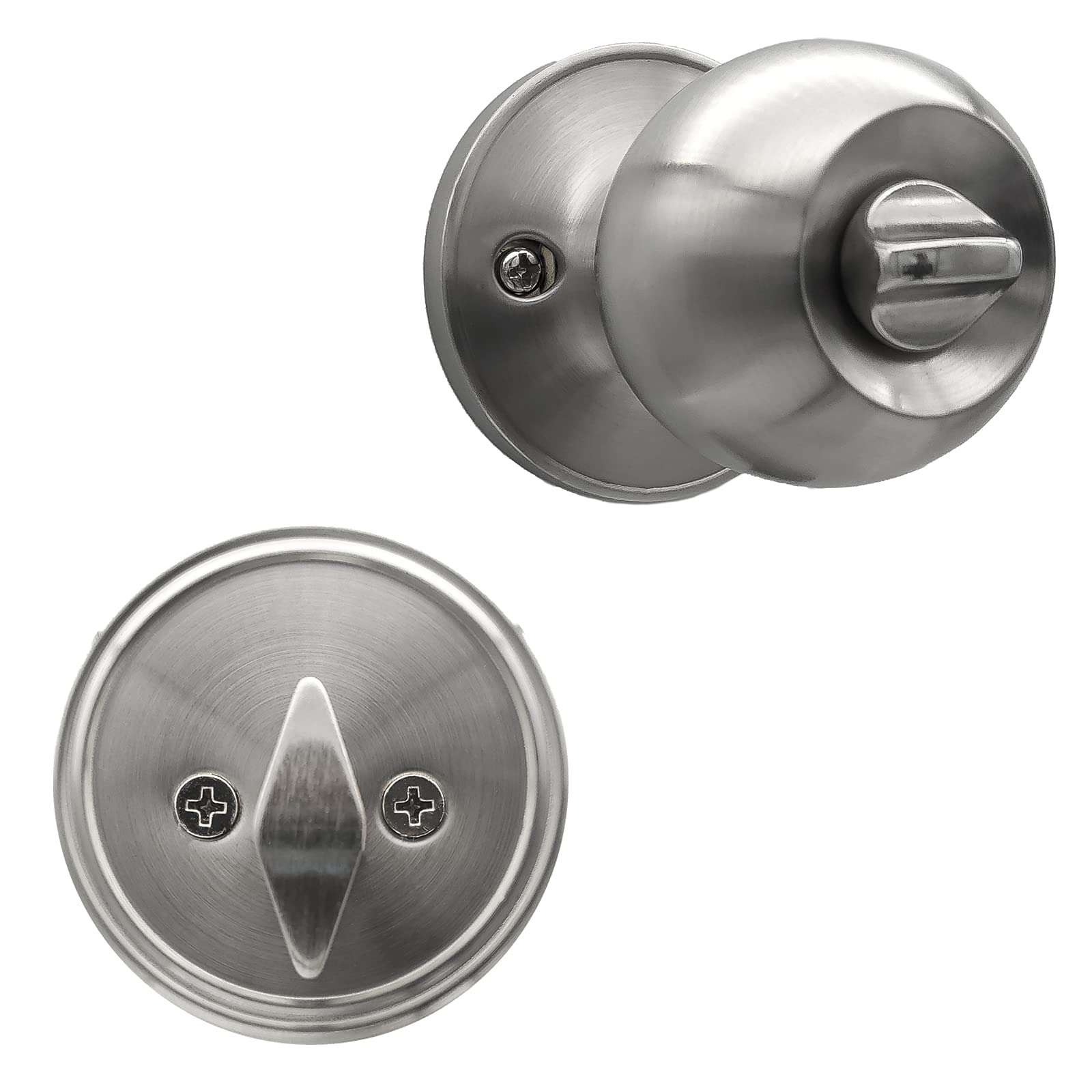 IFA Triple A Ball Keyed Entry Door Knob w/Deadbolt Lock (Single Cylinder Lockset, Satin Nickel) 2