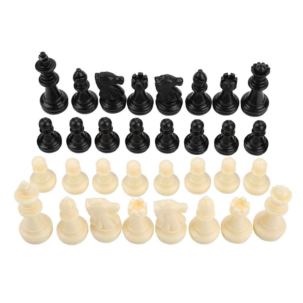 Jeankak 32Pcs Chess Piece, Magnetic Chess, Chess Piece Replacement Plastic Outdoor Home for Kids for Adults 2
