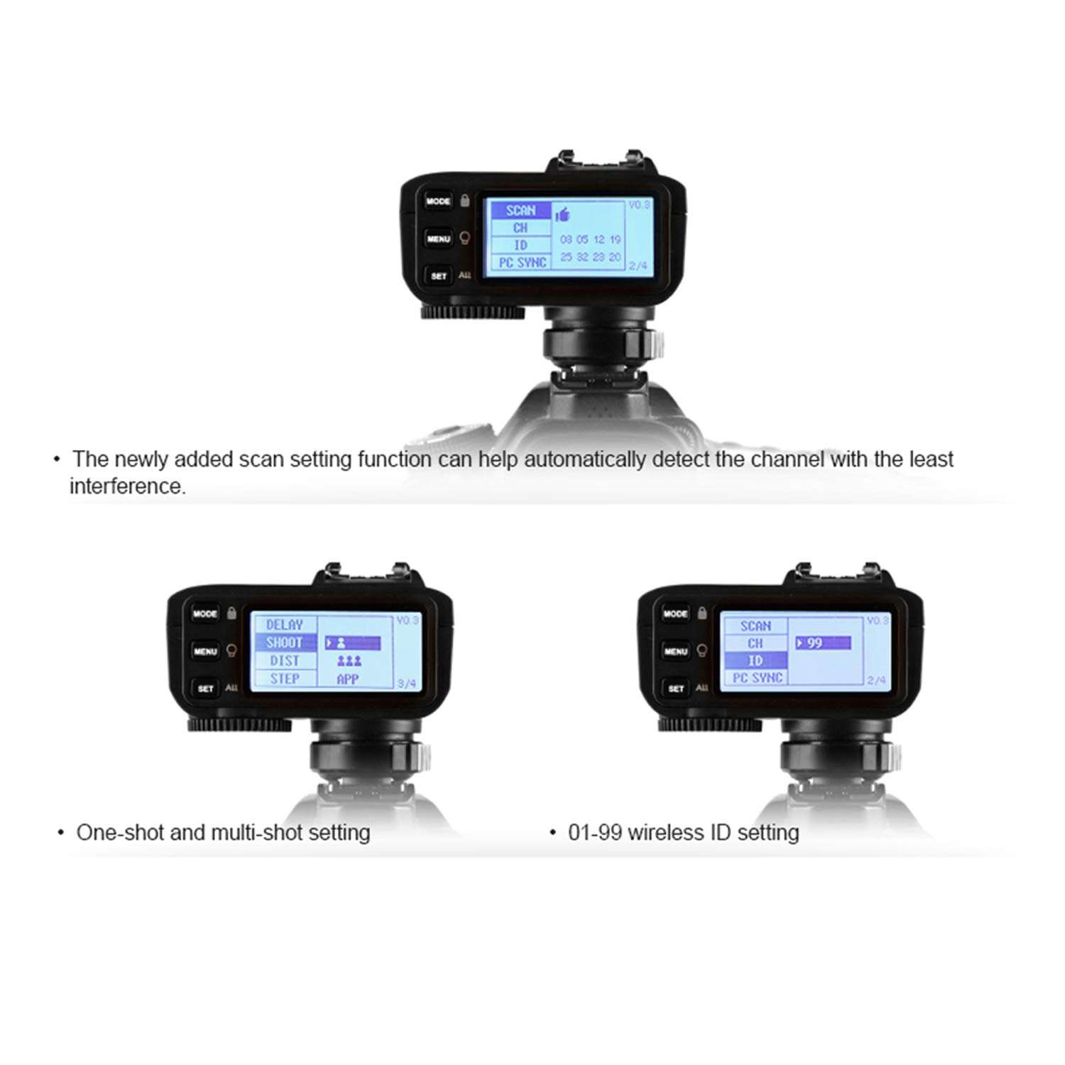 Godox X2T-F TTL Wireless Flash Trigger for Fujifilm, Support 1/8000s HSS Function, 5 Dedicated Group Button and 3 Function Button for Quick Setting 5