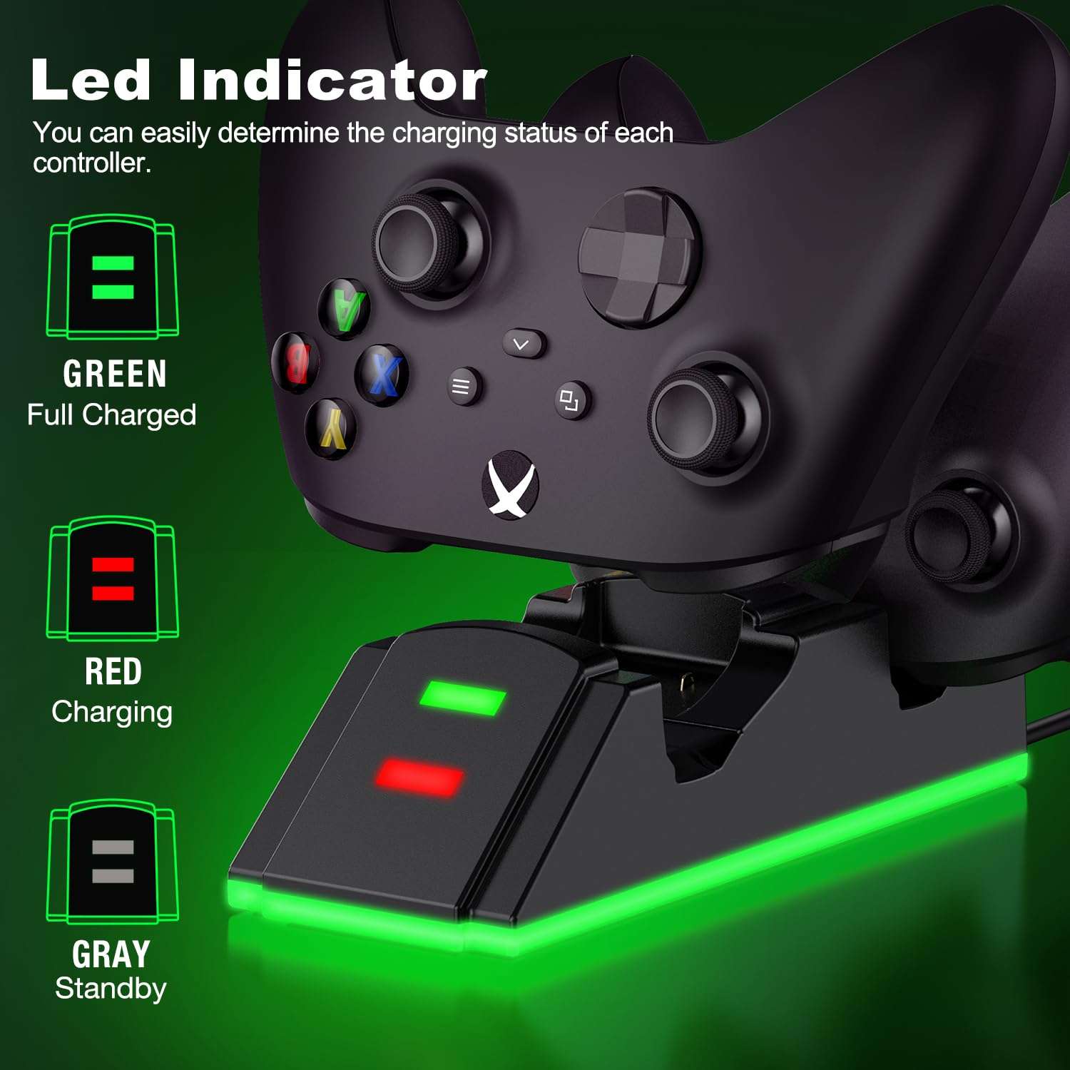 Controller Charger Station for Xbox one, Charging Station for Xbox Controller Battery Pack, 2 x 3600mwh Xbox Rechargeable Battery Pack Compatible with Xbox Series X|S/Xbox One/Xbox One S/X/Elite 4
