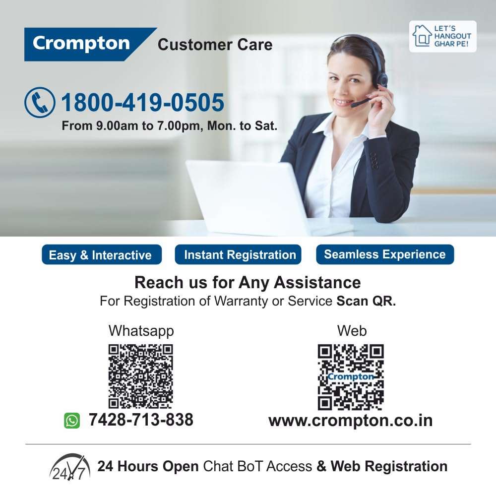 Crompton ULTIMO II | 0.5 HP | Residential Water Pump Self Priming Regenerative | Single Phase| High Suction capacity|Wide Voltage range| 1 Year Manufacturer's Warranty 6