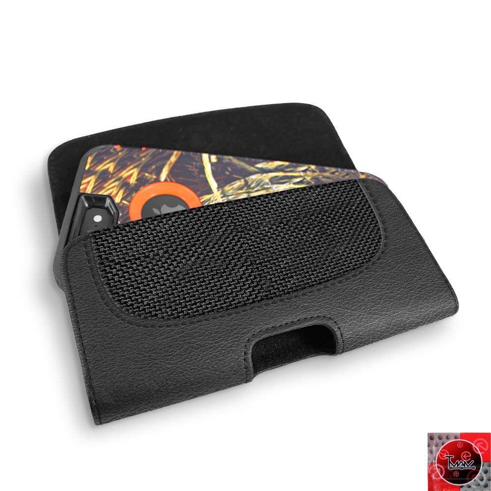 for LG Stylo 3 Case, Boost Mobile LG Stylo 3 Case; T MAN [ XL Size] [Belt Holster] Sideways Horizontal Leather Holster Carry Pouch Case for LG Stylo 3(Fits The Phone with Thick Protective Cover on) 2