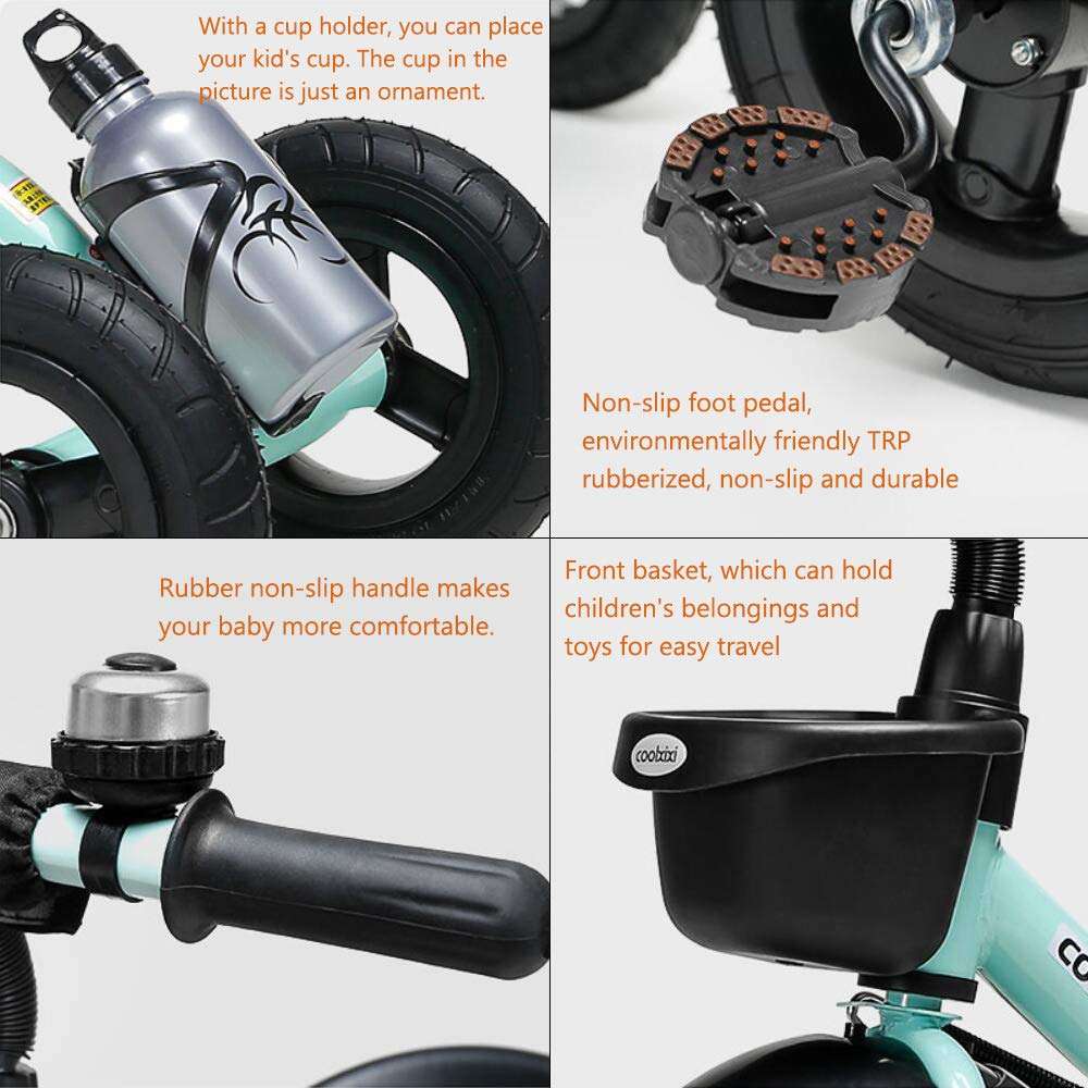 COOL-Series Kids Trike Toddlers Children Tricycle Stroller Trike 3 Wheel Pedal Bike Multicolor for 3 4 5 Years Old Boys Girls Indoor & Outdoor with Storage Bin and Cup Holder (Red) 5