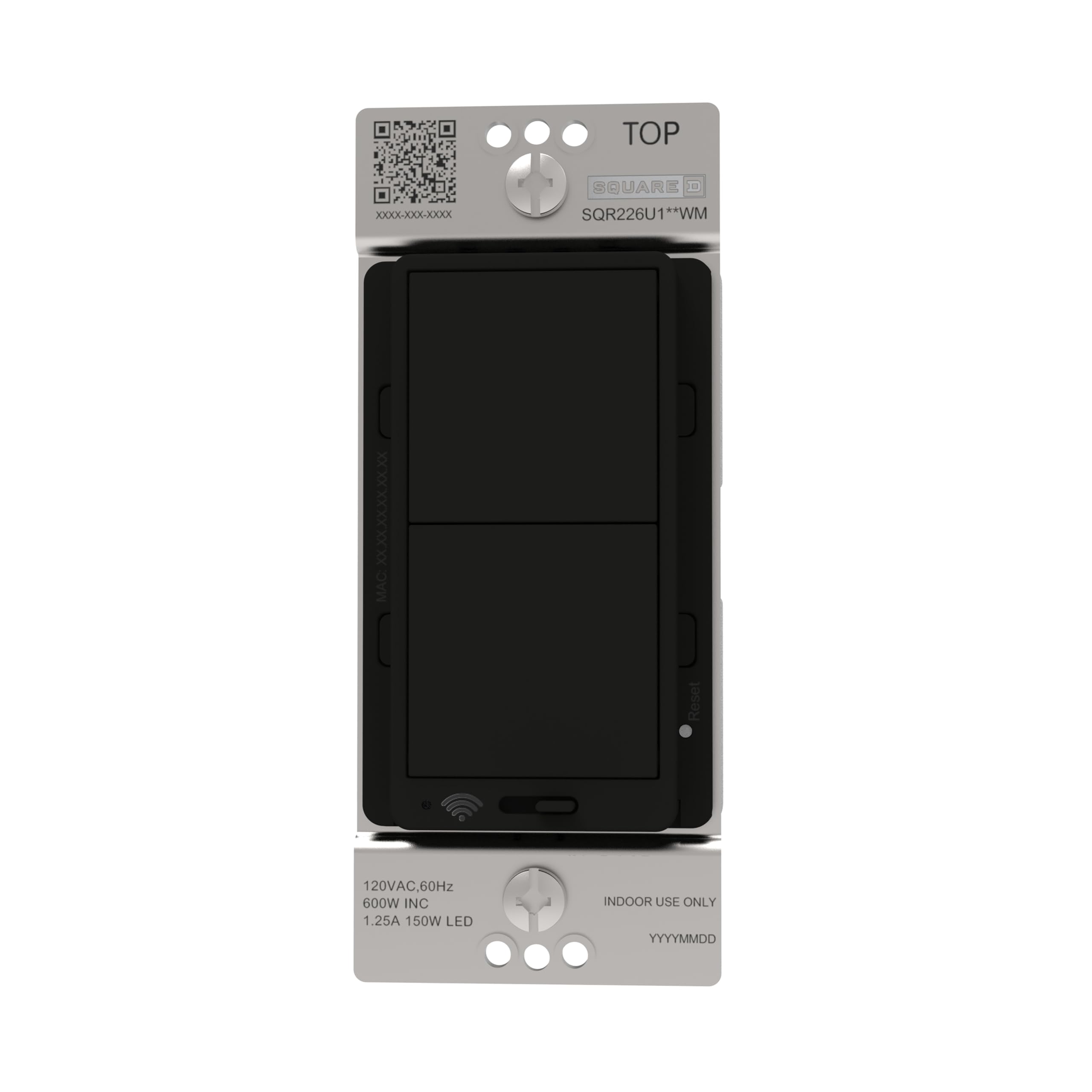 Square D X Series 15 Amp WiFi Energy Monitoring Dimmer Light Switch, Single-Pole/3-way, 600 Watt, Rocker, Matter Certified, Compatible with Alexa and Google Assistant, Black 6