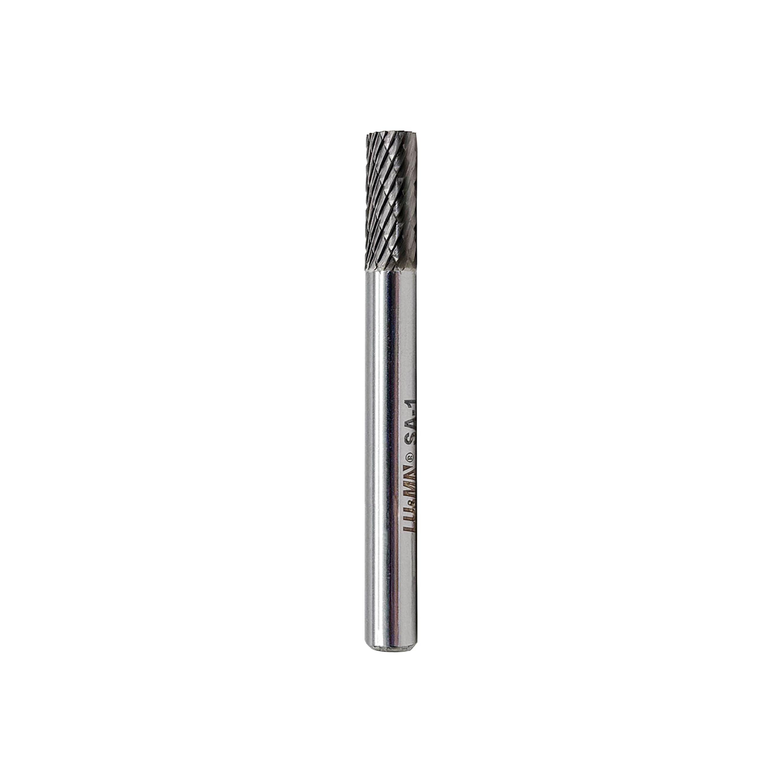 SA-1 Solid Carbide Burr Rotary File Cylindrical Shape Double Cut for Die Grinder, 1/4'' Shank and Cutter 5/8'' Cutter Length, widely used for metalwork, tool making, engineering, wood carving