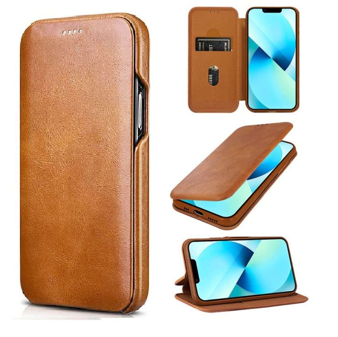 HARITECH Royal Leather Magnetic Flip case for iPhone 16 Brown