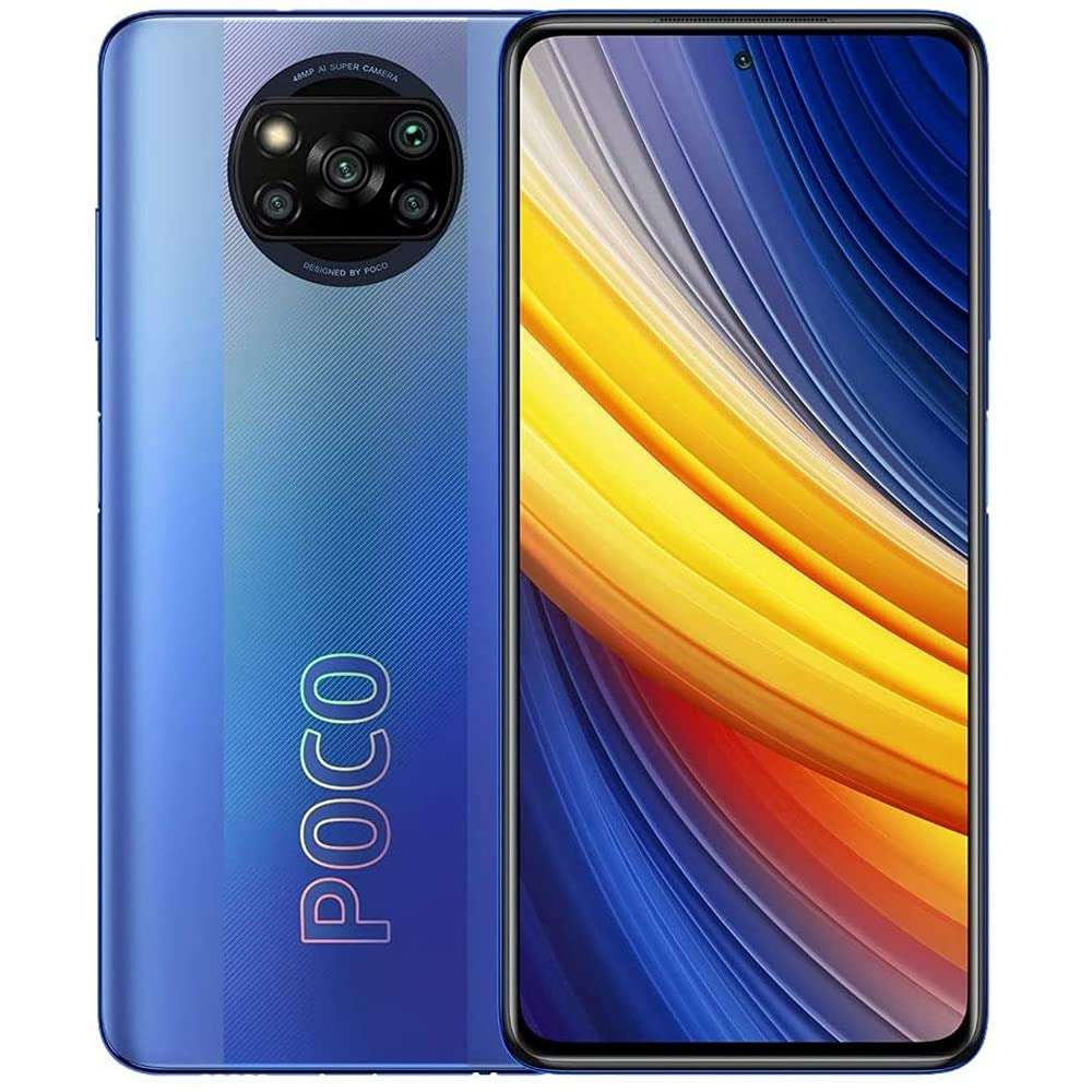 POCO, LLC Poco X3 Pro (128GB, 6GB) 6.67In 120Hz, Snapdragon 860, 48MP 4K Quad Camera, All Day Battery, Dual SIM GSM Factory Unlocked - US & Global 4G LTE Version (Blue), M2102J20SG, Frost Blue 1