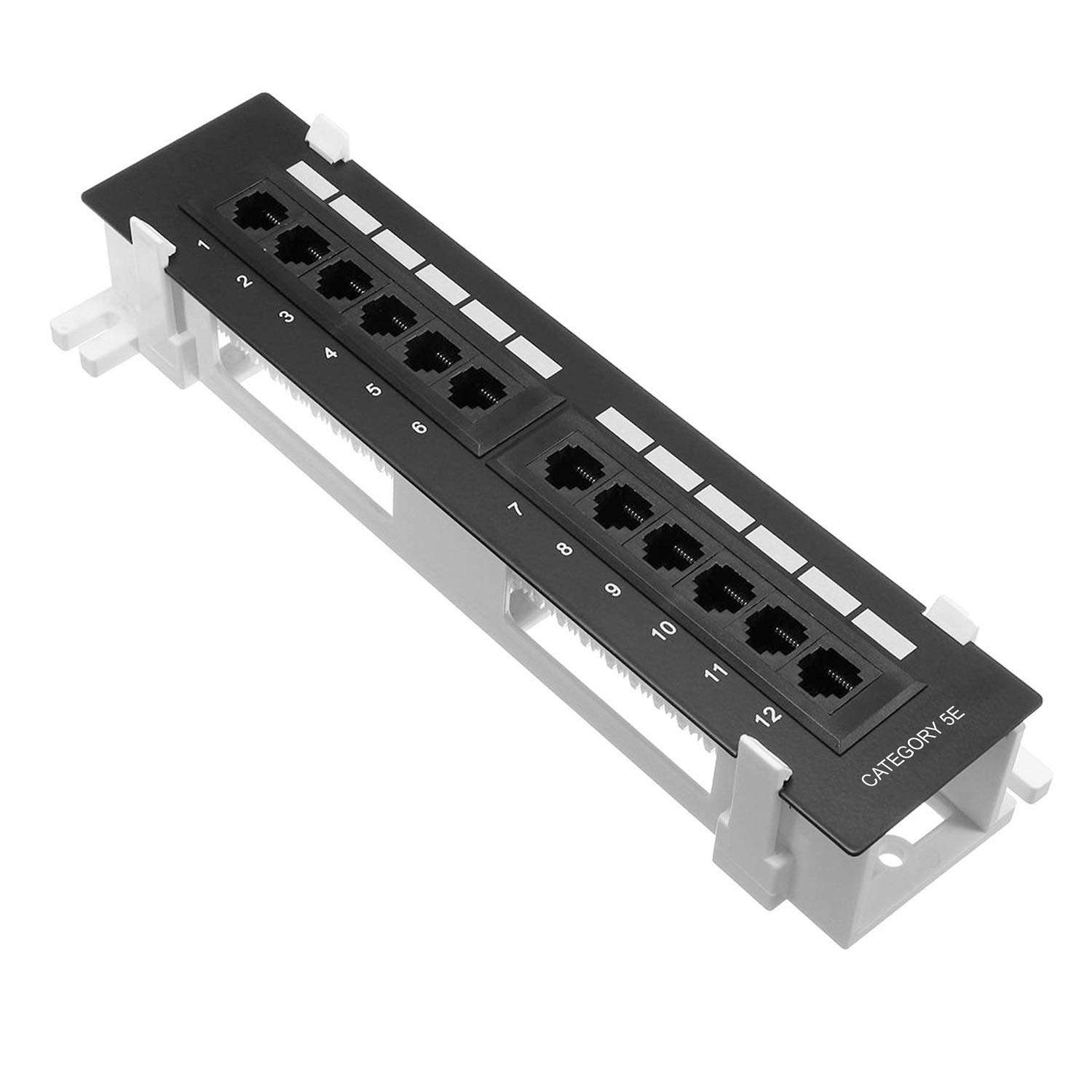Cmple – 12 Port Cat5e, Cat 5 Vertical Mini Patch Panel Network Wall Mount Punchdown Category 5e Bracket Surface 110 Type (568A/B Compatible) 1