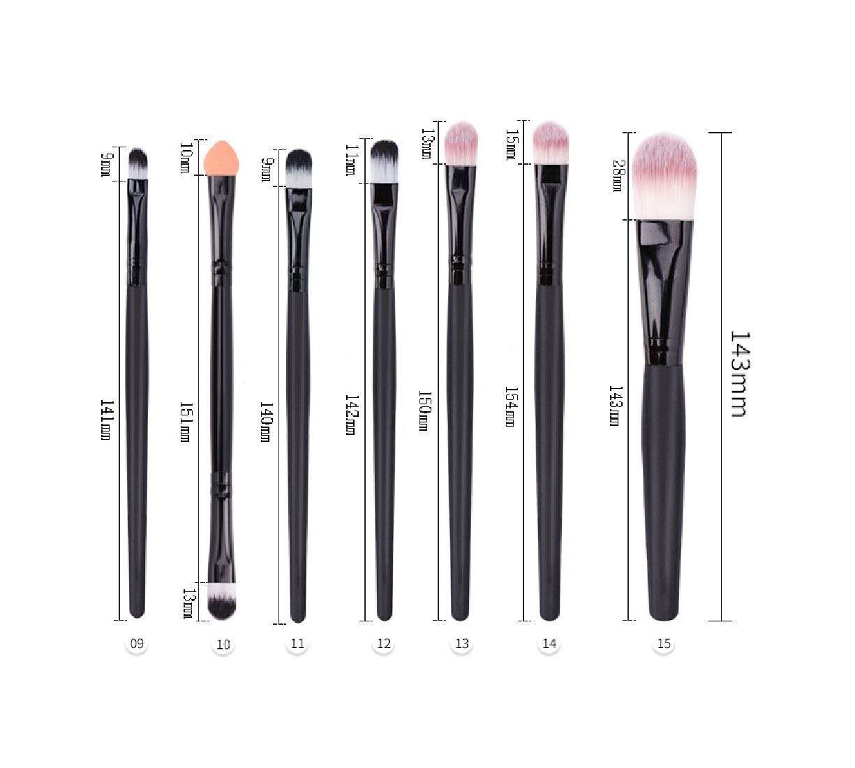 Digital Shoppy Makeup Brushes Set Eye Shadow Foundation Powder Eyeliner Eyelash Lip Make Up Brush Cosmetic Beauty Tool Kit - 15 Pieces Set (BLACK-GOLD) 5
