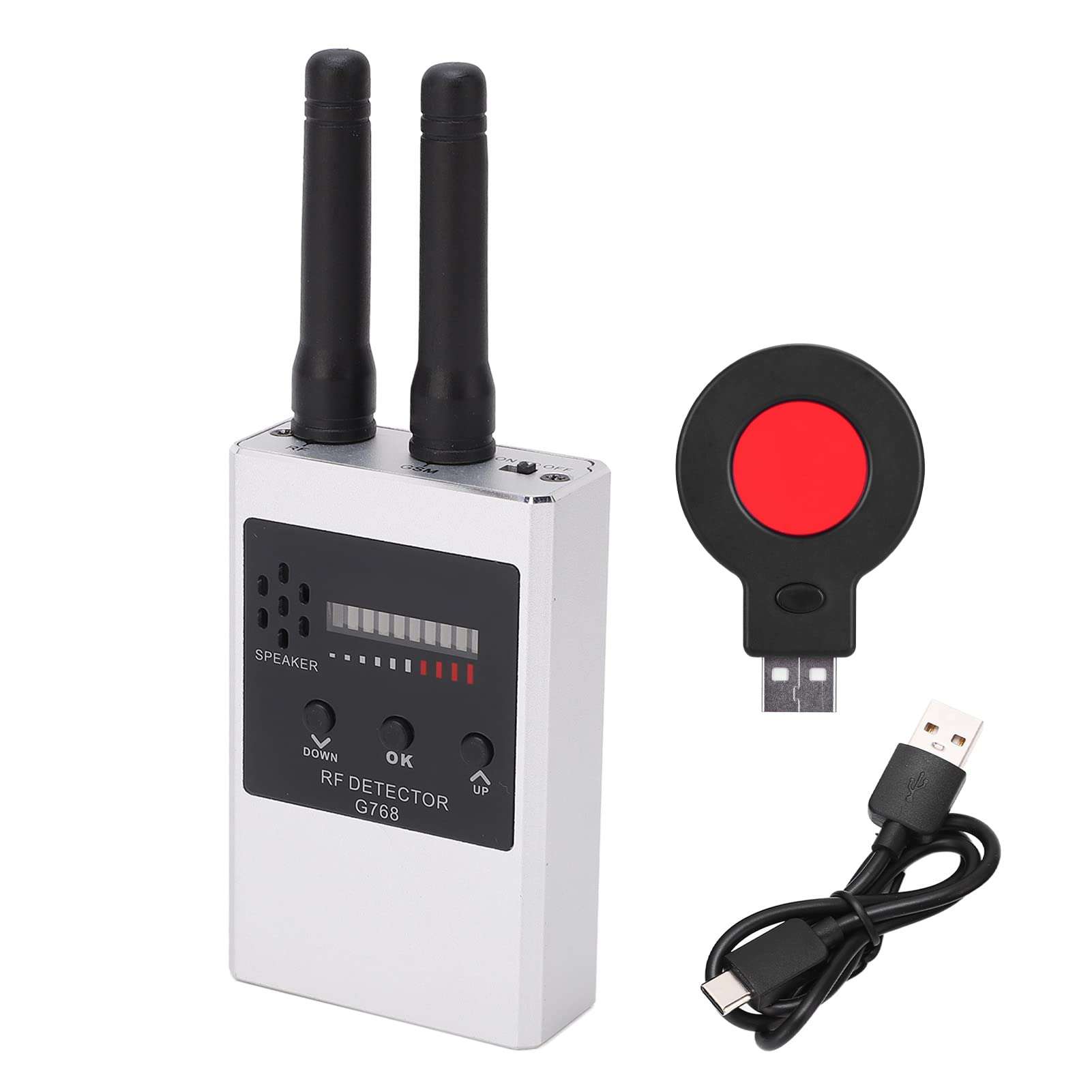 Camera Detector, Multiple Detection Modes Rechargeable Battery Bug Detector Sensitive Accurate Easy to Operate for Meeting Room(Silver) 6