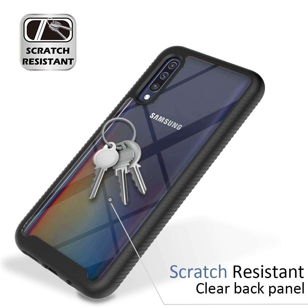 Lxlfcase for Samsung Galaxy A50 Case 6.4 inch Galaxy A50s 2019 Full-Body Rugged Cover Cases Supports Wireless Charging Shockproof Case Designed for Samsung Galaxy A50/A50s (Black+Clear) 5