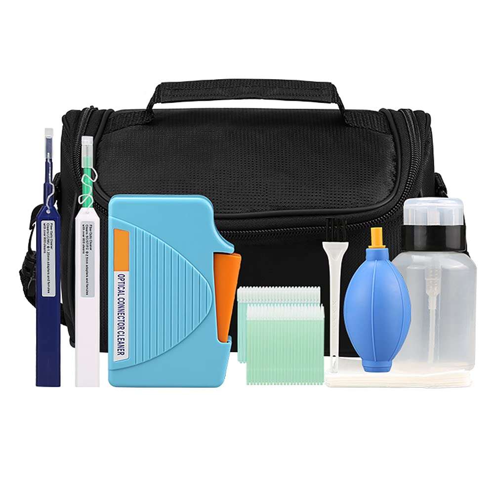 Yicizol Fiber Optic Cleaning Kit Optical Fiber Cleaner Tools with Fiber Cleaning Cassette for FC SC ST LC MU Connectors, 1.25mm/2.5mm Fiber Cleaner Pens, Cleaning Swabs Wipes (MK-200)
