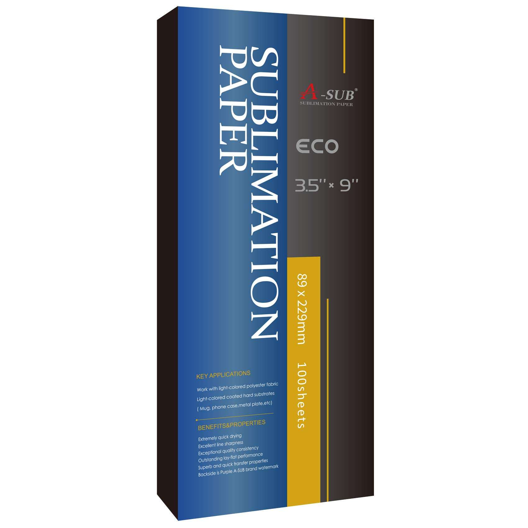 A-SUB Sublimation Paper 3.5x9 Inch for DIY Unique Christmas Gifts Compatible with Inkjet Printer which Match Sublimation Ink 100 Sheets 1