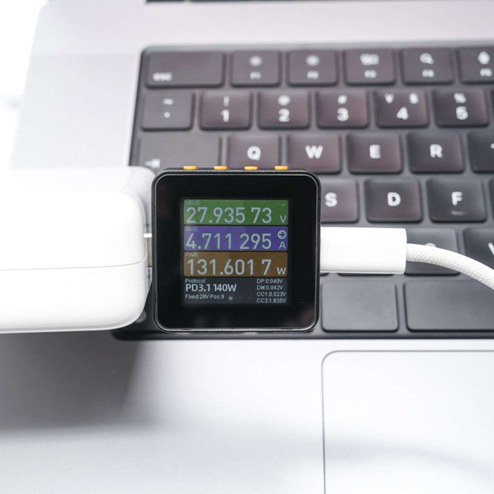 KM003C Charging USB C PD3.1 50V 6A Ranges USB C Capacity Tester Multimeter USB Current Meter Tester LCD Display 3