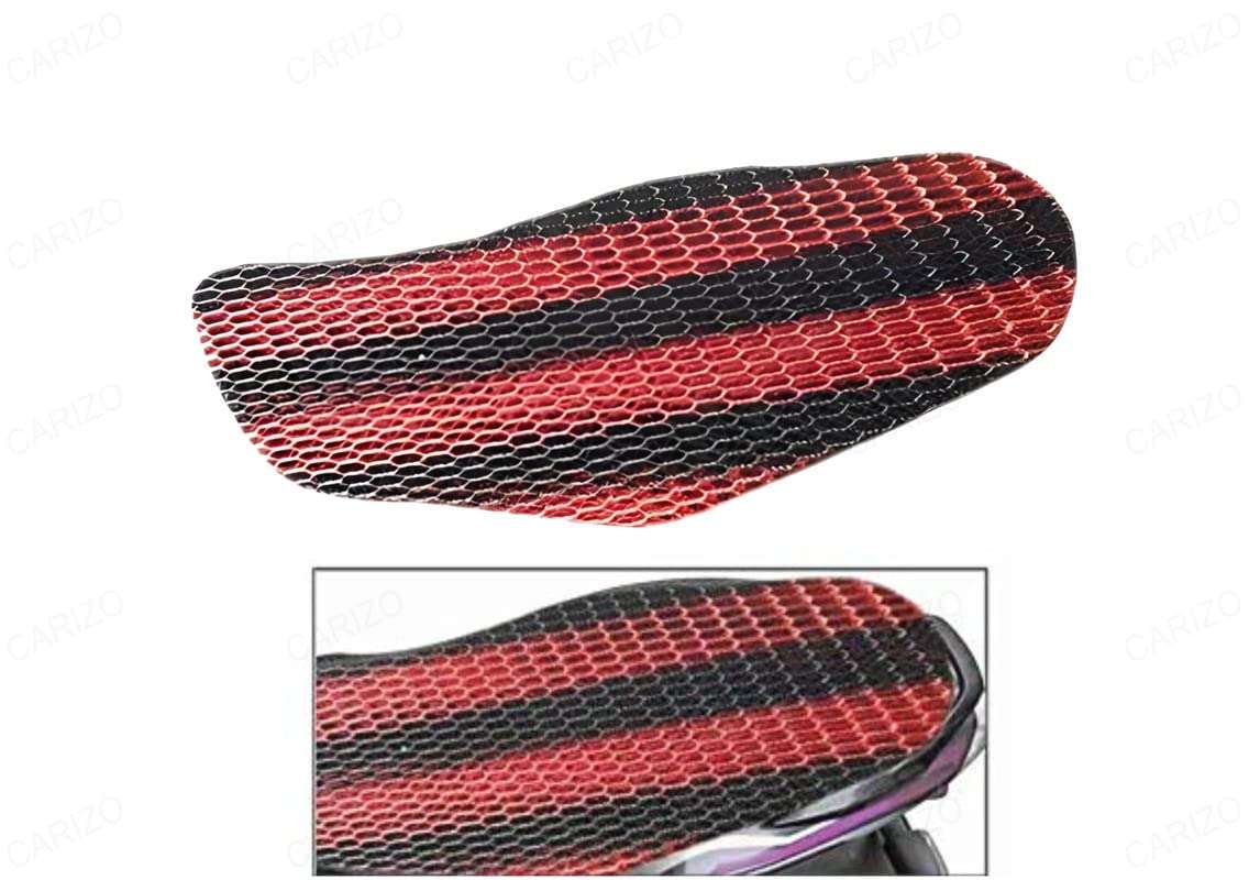CARIZO Bike Stretchable Net Seat Cover (Red & Black) Compatible with Bajaj Pulsar NS 125 3