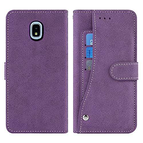 Compatible with Samsung Galaxy J3 Orbit J 3 Star 2018 3J Achieve Wallet Case Tempered Glass Screen Protector Flip Credit Card Holder Stand Cell Phone Cover for J3V V 3rd Gen SM J337A J337V J337 Purple 6