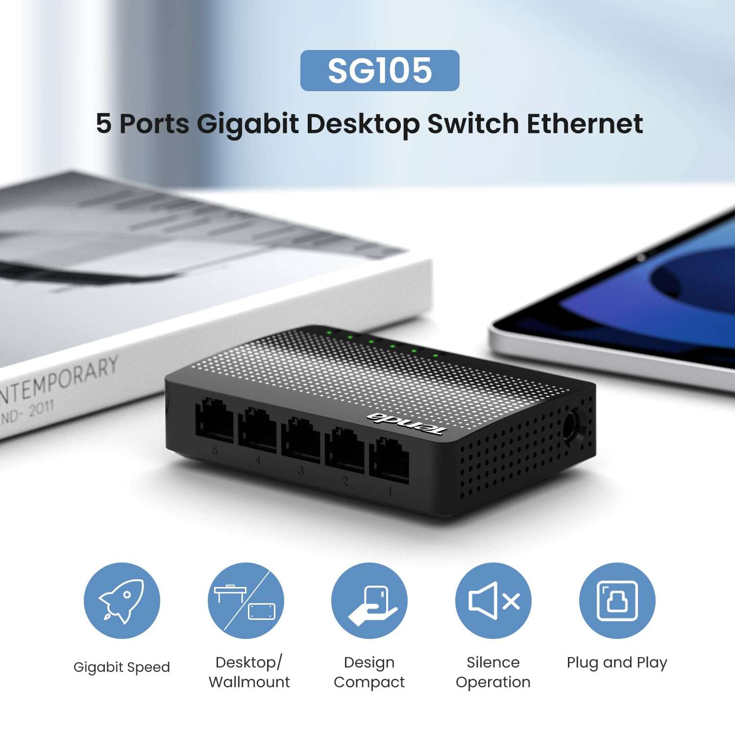 Tenda SG105 5 Port Gigabit Switch & Nova MW3 AC1200 Mesh Wi-Fi System 4