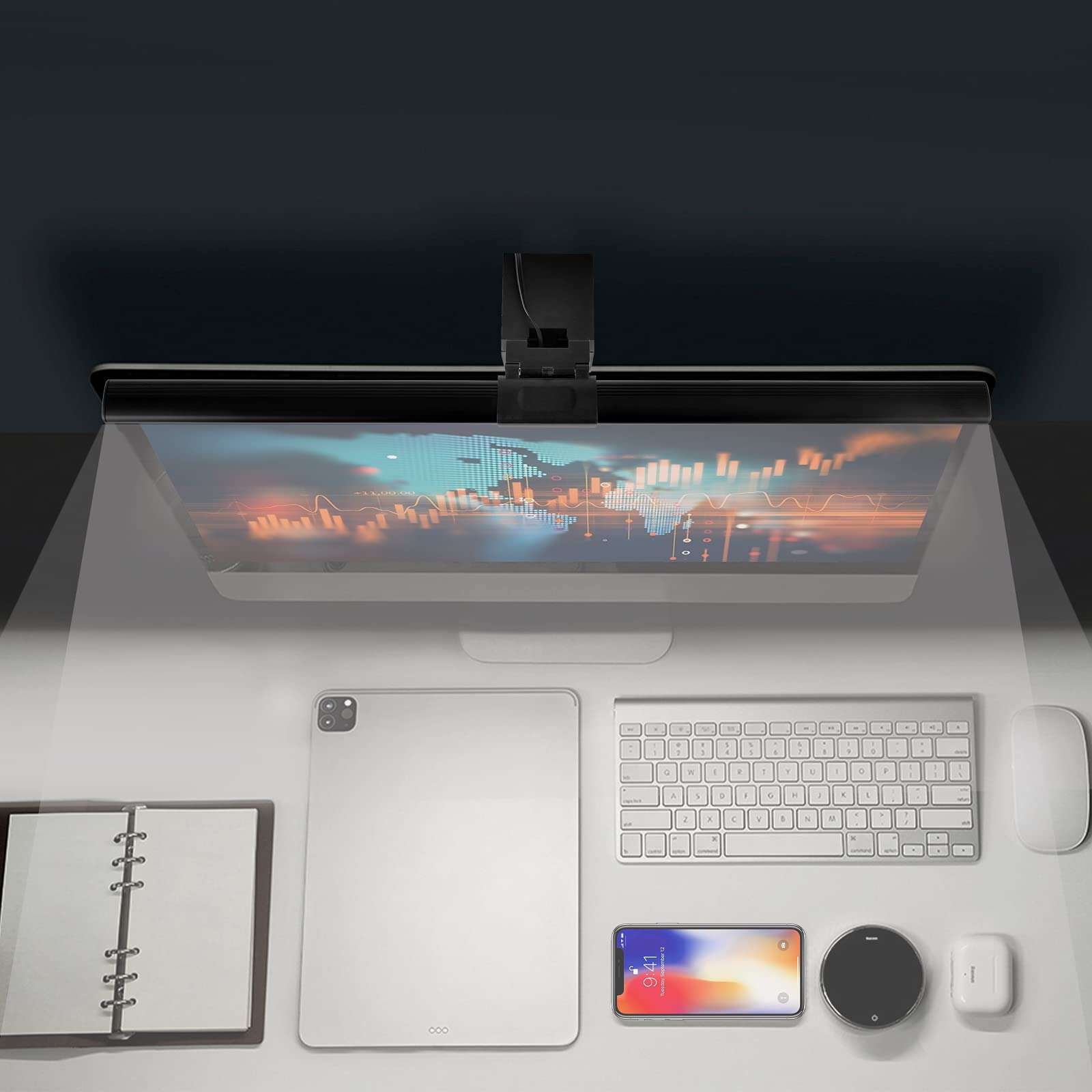 Leguwu Computer Monitor Lamp, USB Light Bar for Desktop PC - No Glare or Screen Reflection for Eye Protection - Dimmable Smart e-Reading Lamp for Home/ Office, Free Up Your Desk 3