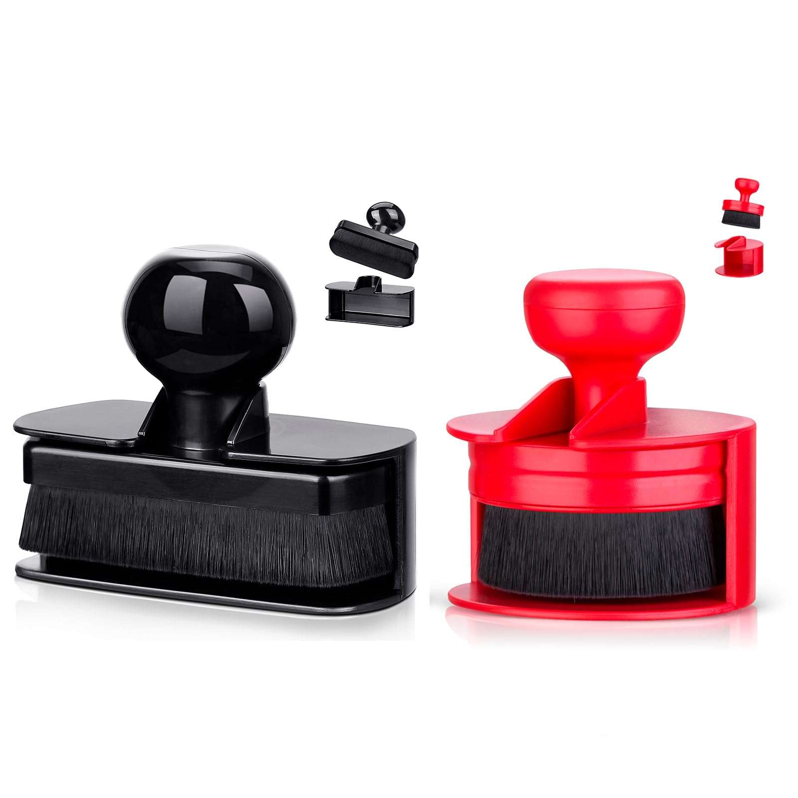 Tire Shine Applicator Brush - Extra Large + Small Size Automotive Tire Dressing Applicator Brush (Black+Red) 1