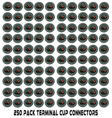 (250 Pack) Speaker Box Push Spring Terminal Cup Connector SUBWOOFER 1