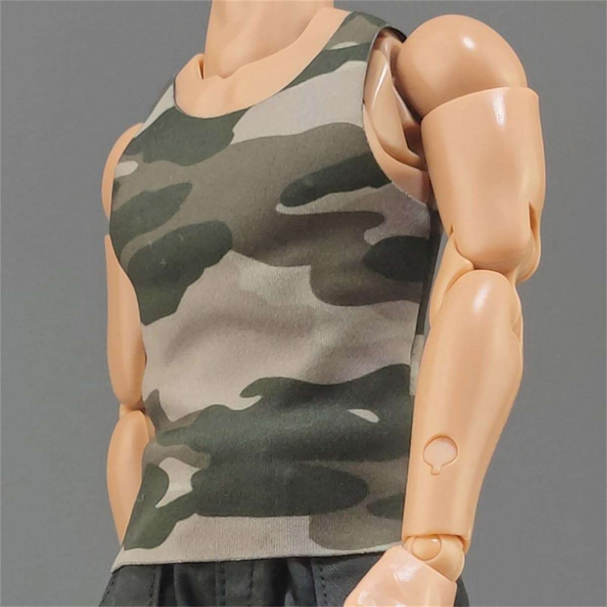 Panchitalk 1/6 Scale Soldier Tank Top Sport T-Shirt Sleeveless Vest Clothes for 12'' Male Action Figure Body(Black) 5